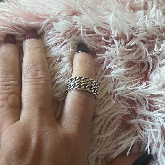 The Double Link Punk Ring in antiqued 925 silver. - Picture 6 of 10